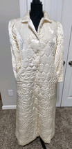 Christian Dior Med USA Made Lingerie Satin Lace Quilted Robe House Coat ... - $195.00