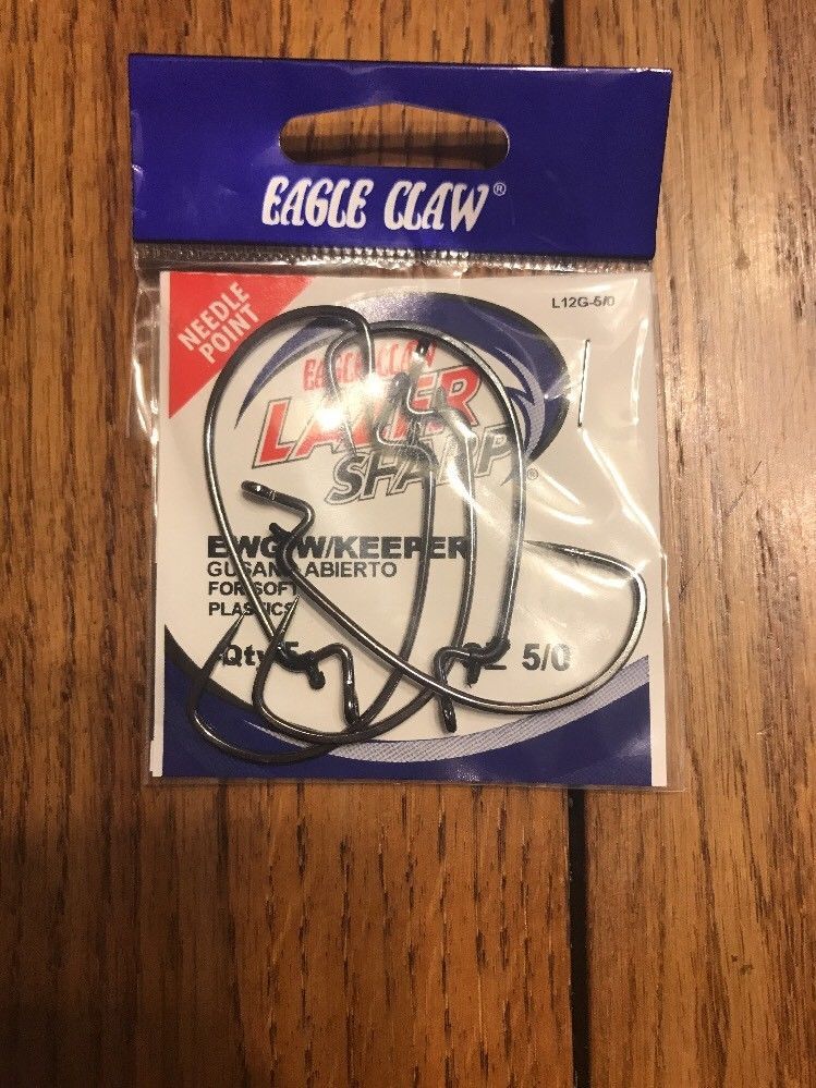 Lazer Sharp Extra Wide Gap Hook with Keeper 5ct L12G-5/0 Ships N 24h - $12.85