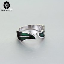 Hot sale Leaf Ring Vintage Elf Green Leaf Rings for Women girls Party Accessorie - £13.08 GBP