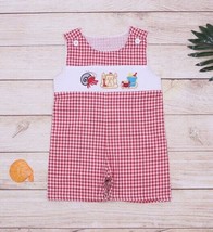 NEW Boutique Beach Baby Boys Gingham Romper Shortalls Jumpsuit - £13.69 GBP