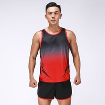Men Track And Field Sets Thin Summer Running Vest Shorts Quick Dry Marathon Trau - £56.92 GBP