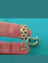 18K Placcato Oro Giallo 1.35Ct Finto Diamond-Sapphire-Emerald-Ruby Orecc... - $90.81
