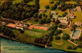 Marshall&#39;s Creek, PA Aerial View of Mountain Lake House &amp; Grounds Postcard bk48 - £3.18 GBP