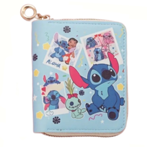 Collage Stitch Faux Leather 4&quot; Wallet Zipper Coin Pocket Credit Card Slo... - €10,66 EUR