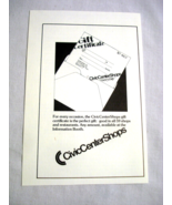 1978 Ad Gift Certificate, Civic Center Shops, Hartford, Ct. - $8.99
