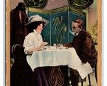 Romance She Found a Pearl in This Oyster Couple Dining DB Postcard A16 - $3.91