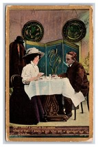 Romance She Found a Pearl in This Oyster Couple Dining DB Postcard A16 - £3.08 GBP