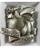 1995 Rosetta CAT Happy Holidays Christmas Ornament Fine Pewter - $40.93 CAD