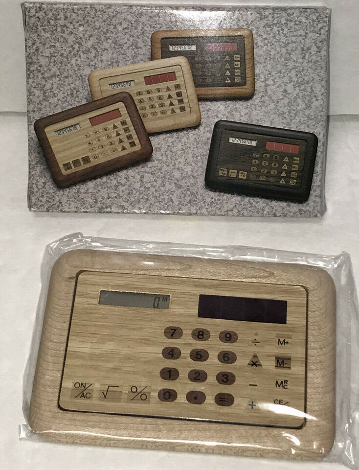 Wood Solar Calculator Vtg NOS Back to Nature New - $4.45