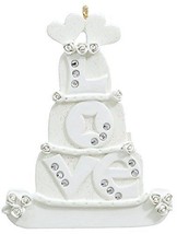 Love Wedding Cake Personalized Christmas Tree Ornament - $16.95