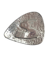 Hammered Silvertone Metal Modern Stylized Bird Brooch Pin Costume Unsign... - £7.42 GBP