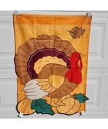 Thanksgiving Turkey Double Sided Appliqued Garden Flag Decor  39.5&quot;x30&quot; - $256.04 MXN