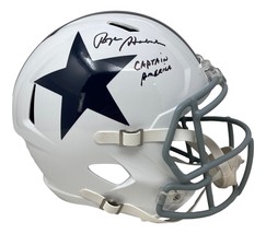 Roger Staubach Signed Cowboys FS 60-63 Replica Speed Helmet Captain America BAS - £372.16 GBP