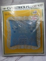 Vintage Candlewick Pillow Embroidery Cross Stitch Kit Bless Our Home - £9.44 GBP