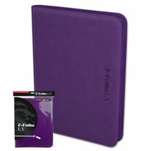 BCW Z-Folio 9-Pocket Album w/ Zipper (Holds 360 Cards) - Purple - £18.06 GBP