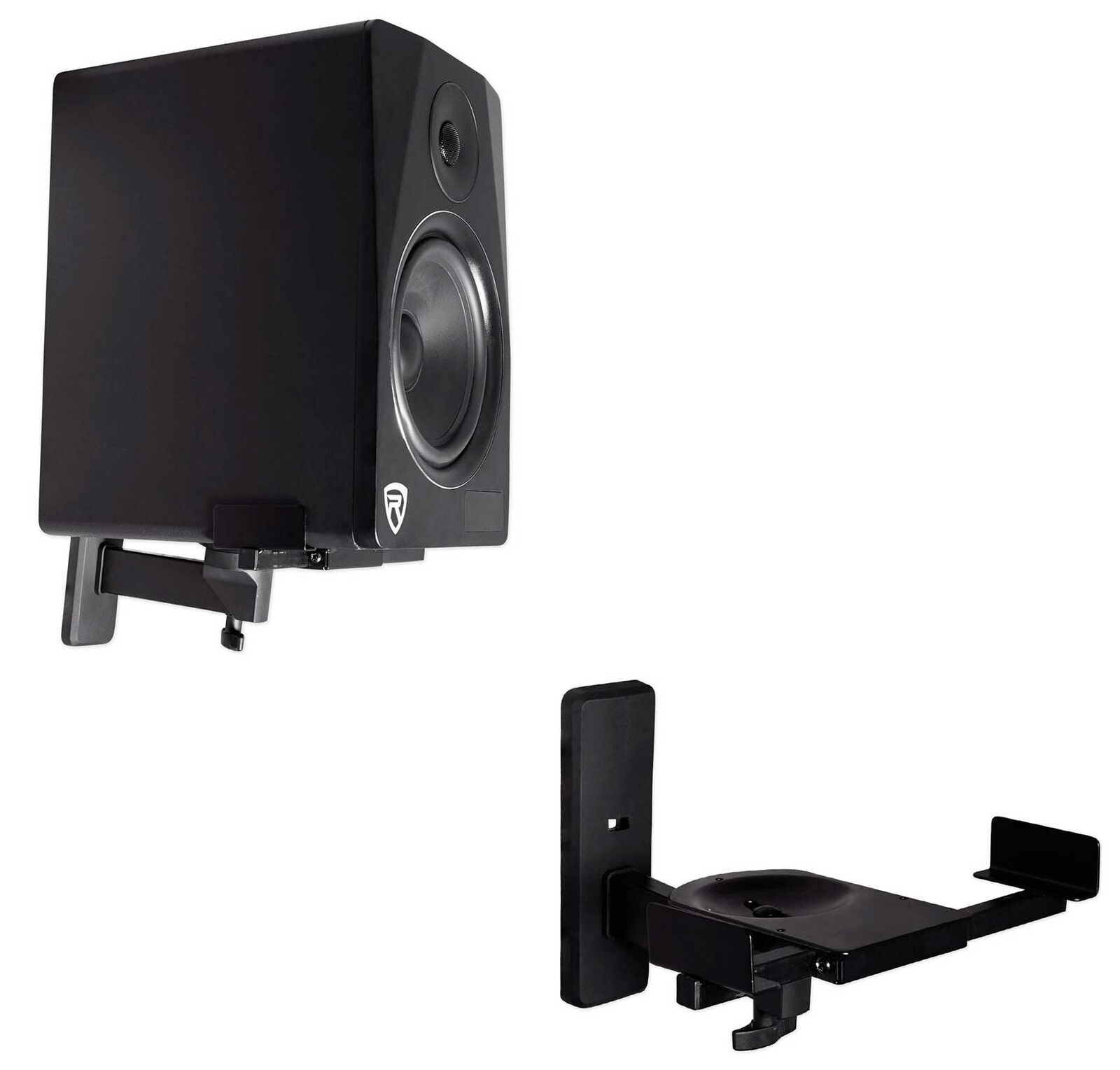 Pair Rockville RHSB8 Wall Mount Swivel Home Theater Bookshelf Speaker Brackets