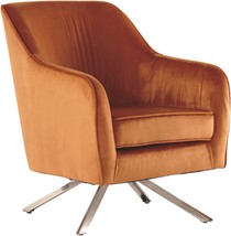 Signature Design by Ashley Hangar Eclectic 360 Swivel Accent Chair, Orange - £306.67 GBP