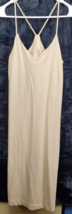 Zara Tank Dress Women Size Medium Beige Spaghetti Strap V Neck Casual Cross Back - £19.93 GBP