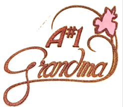 Vintage 1981 Glitter Iron on Heat Transfer #1 Grandma Colourtrans 8&quot; x 7&quot; - $13.32