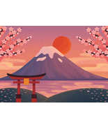 Digital Wall Art - Title: Dawn By Mount Fuji - $4.49