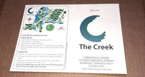 Christiana Creek Bristol St. Elkhart, Indiana “The Creek” Golf Course Sc... - $4.87