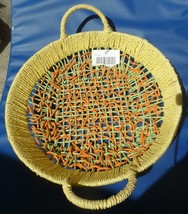 Home Decor Yellow Orange Green Basket with two handles - $6.19