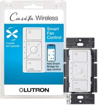 Lutron Caséta Wireless Smart Fan Speed Control Switch, Single-Pole,, Wh, White - £66.89 GBP
