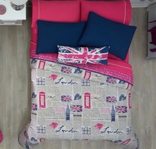 Chelsea Teens Kids Girls Reversible Comforter Set 3 Pcs Twin Size - £49.92 GBP