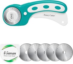 45mm Rotary Cutter with 5pcs Blades For Sewing Quilting Fabric and Arts &amp; Crafts - £14.60 GBP
