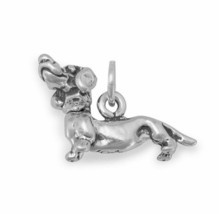 925 Silver Dachshund Breed Dog with Movable Head Charm Pendant Unisex Jewelry - £25.43 GBP