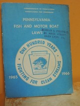 Vintage PA Fish &amp; Motor Boat Law Book Pennsylvania 1965-1966 Edition Reg... - $7.19