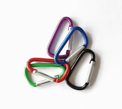 5x 5cm Aluminum Snap Hook Carabiner D-Ring Key Chain Clip Keychain Hikin... - £5.30 GBP