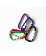 5x 5cm Aluminum Snap Hook Carabiner D-Ring Key Chain Clip Keychain Hikin... - $6.72