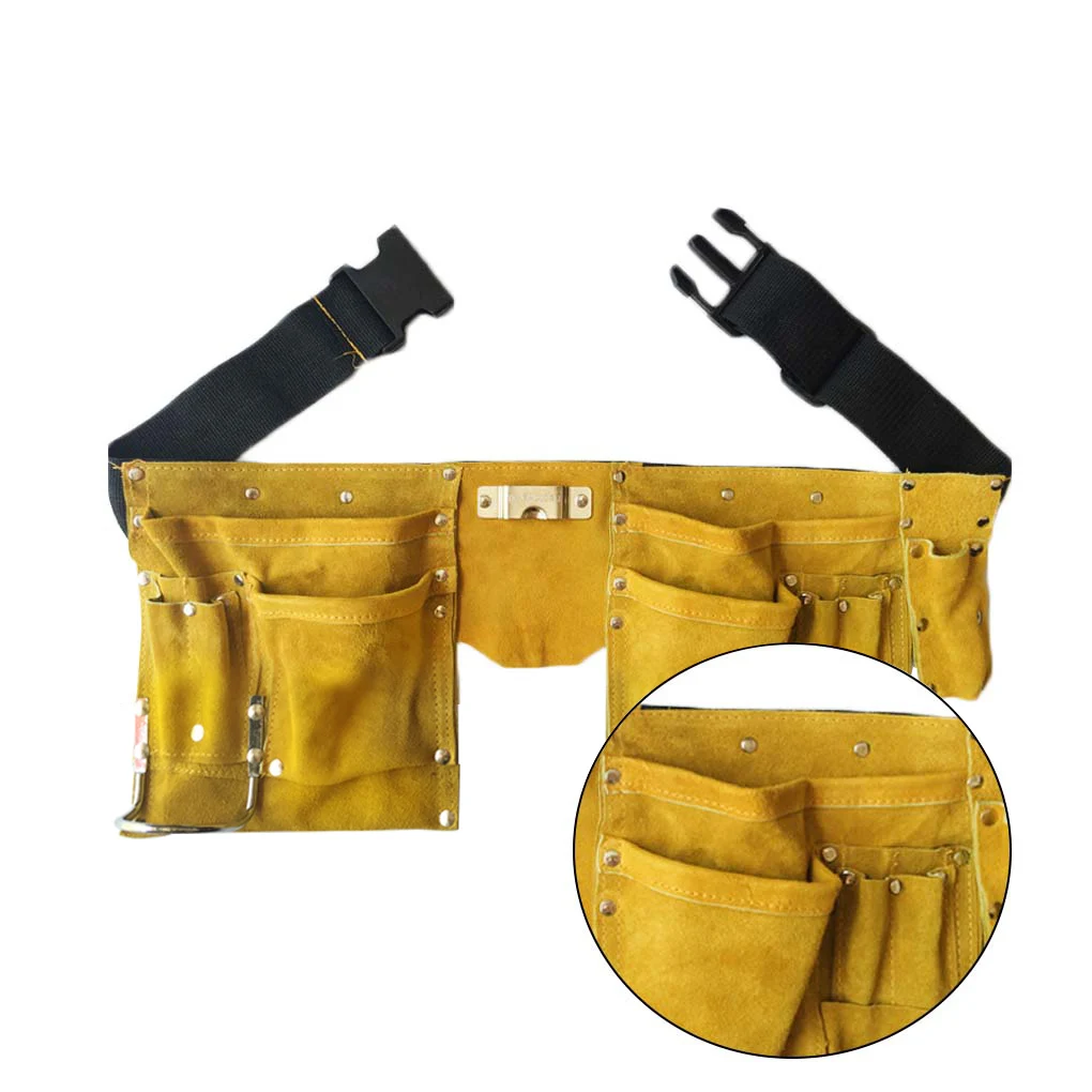 Leather Tool Belt Quick Release Buckle Carpenter Construction Work Apron... - £208.55 GBP