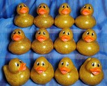 12 Bright-Eyed Shiny Glitter Gold Rubber Ducks NEW - £12.55 GBP