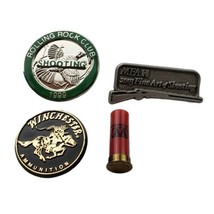 Shooting Tie Tack Lapel Hat Pins Winchester AA Shell MFAH Rolling Rocking Club - £45.44 GBP