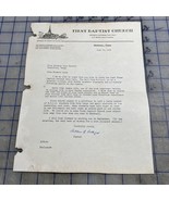 Vintage Letter First Baptist Church Arthur B Rutledge Marshall Texas 1952 - £19.66 GBP