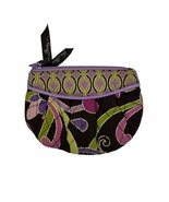 Vera Bradley Pleated Zip Coin Purse In Purple &amp; Green Floral Pattern - $19.68 CAD