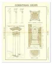 Architecture Corinthian Order X William R. Ware 1905 Antique Litho Book ... - $11.76