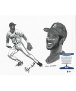 Ozzie Smith St Louis Cardinals Auto Baseball 11x14 Art Print Beckett Signed - £155.03 GBP