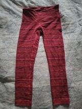 Lululemon Wunder Under HR Crop Yoga Pant Cosmic Red Stripe Leggings Size: 2 - £22.57 GBP