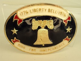 Vintage Liberty Bell 1776 1976 Enamel Belt Buckle - Ring for Independence - £10.06 GBP