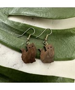 Vintage 90s Wood Cat Shaped Dangle Earrings Kittens Cottage Cute Animal ... - $335.68 MXN