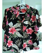 WOMENS 10P ALFRED DUNNER BLK FLORAL BLOUSE #7082 - £9.20 GBP