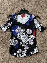 Jennifer Lopez Floral Ring Sleeve Top Tee Shirt - Size XS - New w/ Tag - $19.34