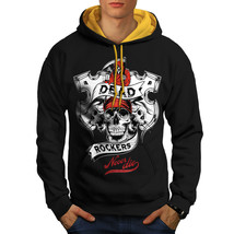 Wellcoda Dead Rockers Grim Skull Mens Contrast Hoodie - $44.27