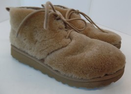 UGG Neumel Chestnut Sheepskin Lace up Ankle Boots Sz 9 Cozy, Warm &amp; Comfortable - £51.43 GBP