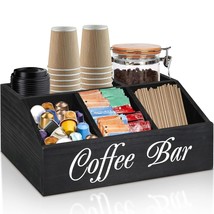 Coffee Station Organizer For Counter, Wood Coffee Pods Holder Storage Ba... - $45.59