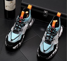 Male Classic Light Men Platform Shoes Fashion PU Hot Selling Breathable And Comf - £86.32 GBP