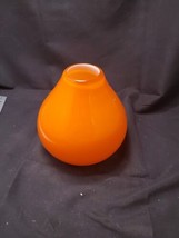 Mid century modern Orange Outside And White Inside Cased Glass Vase Empo... - £37.21 GBP